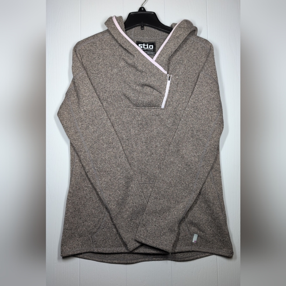 Stio Women's Sweetwater Fleece Hoodie Heather Gray Size L Outdoor Warm Pockets
